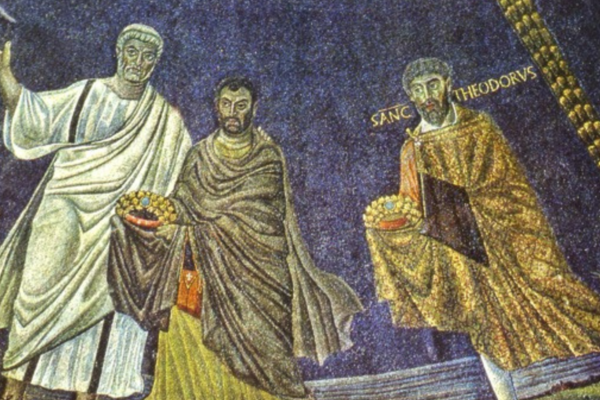 A fresco of saints from a Church in Late Antiquity