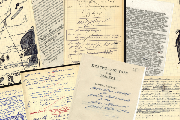 A selection of images of documents relating to Samuel Beckett.