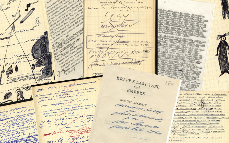 A selection of images of documents relating to Samuel Beckett.